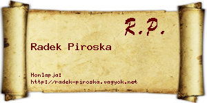 Radek Piroska névjegykártya