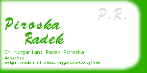 piroska radek business card